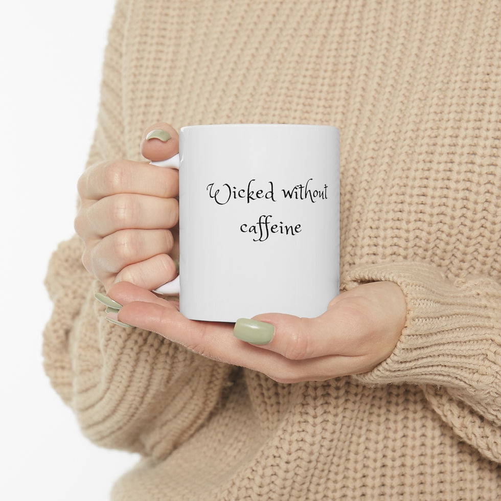 Thumbnail:  Witchy Coffee-Crystal Book-Blk Cat Wicked Without Caffeine Ceramic Mug 11oz