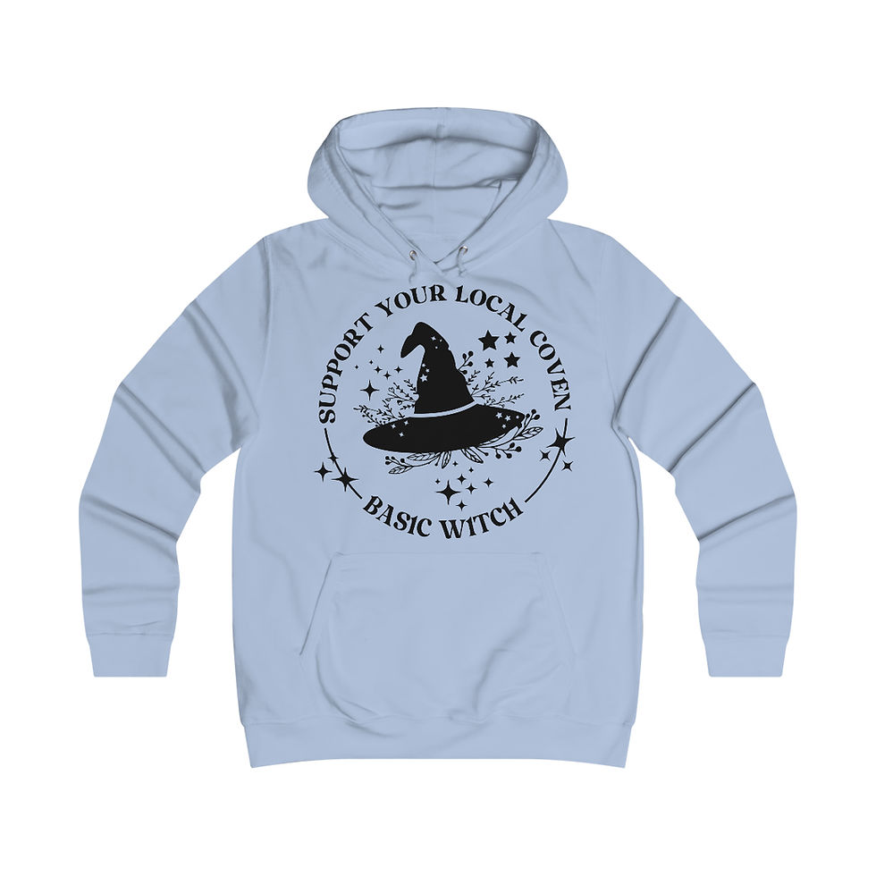 Thumbnail: Support Your Local Coven-Basic Witch-Witchy Quotes-Girlie College Hoodie