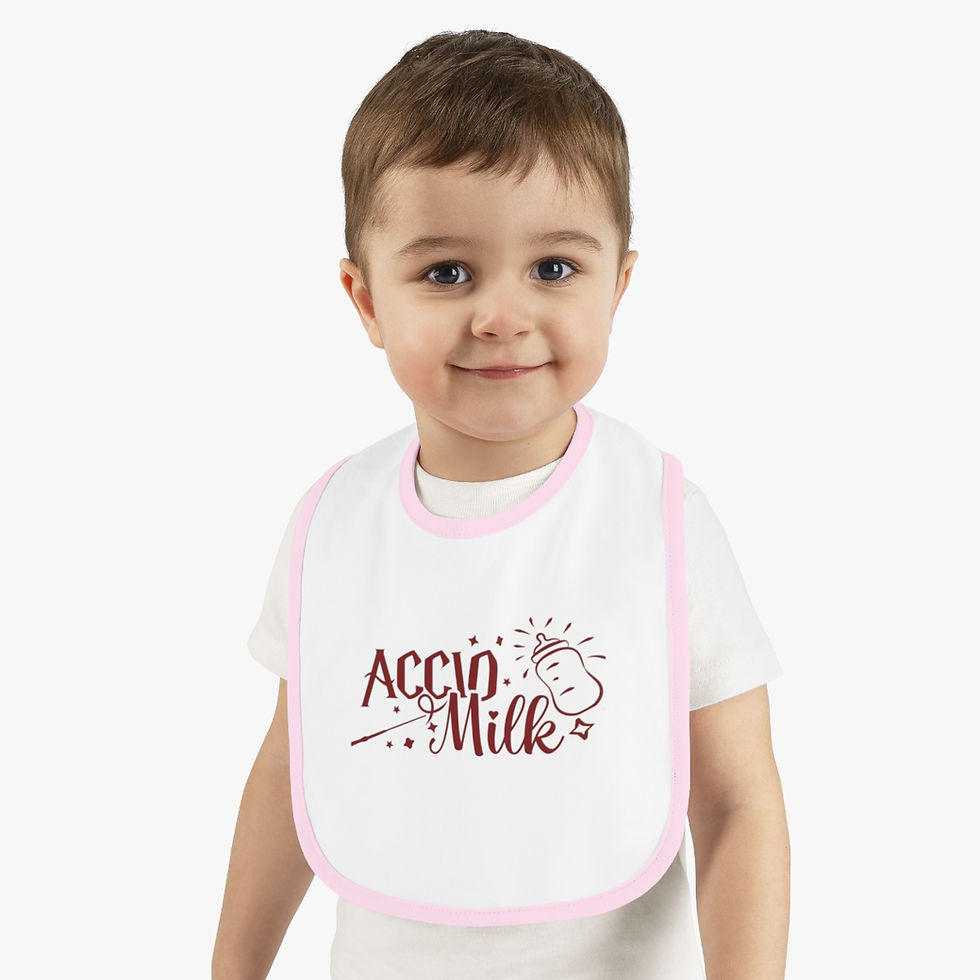 Thumbnail: Accio Milk-Funny HP Quotes- Baby Contrast Trim Jersey Bib