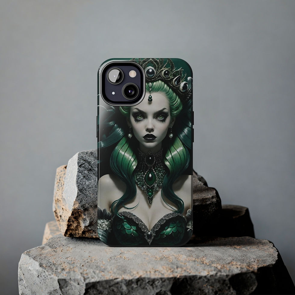 Thumbnail: Green Siren Mermaid-Octo-ish Green Gem Choker Collar-Skin Tough Phone Cases