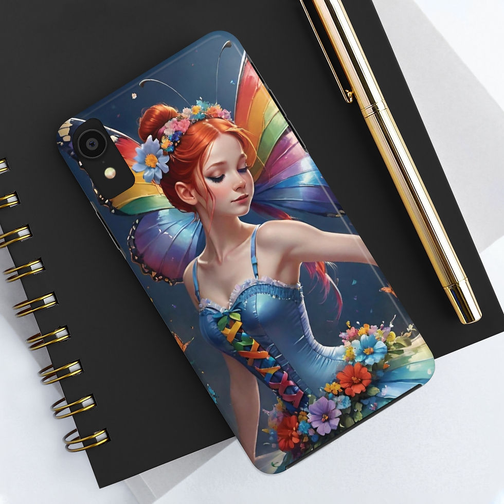 Redheaded Rainbow Ribbon Dancer- Rainbow Wings Flora Tutu Tough Phone Cases