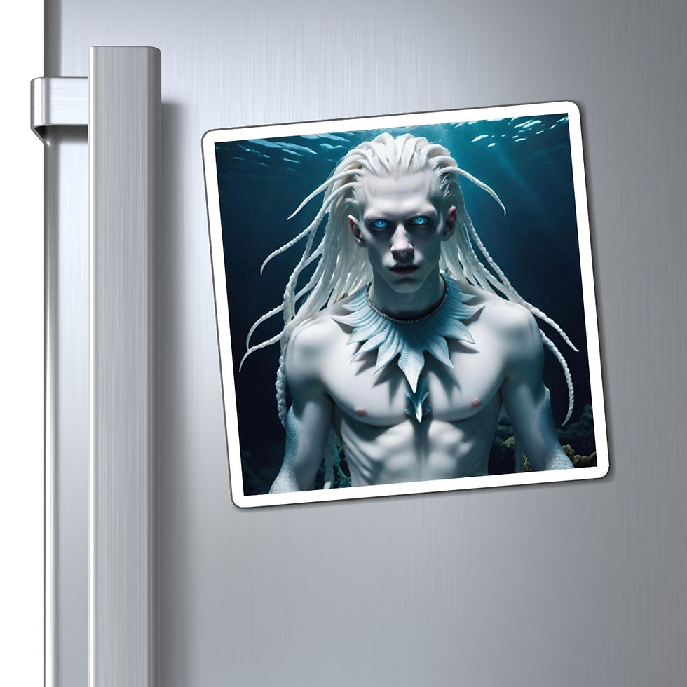 Thumbnail: Albino Mermain-White Scales and Dreadlocks-Fishbone Chocker-Magnets