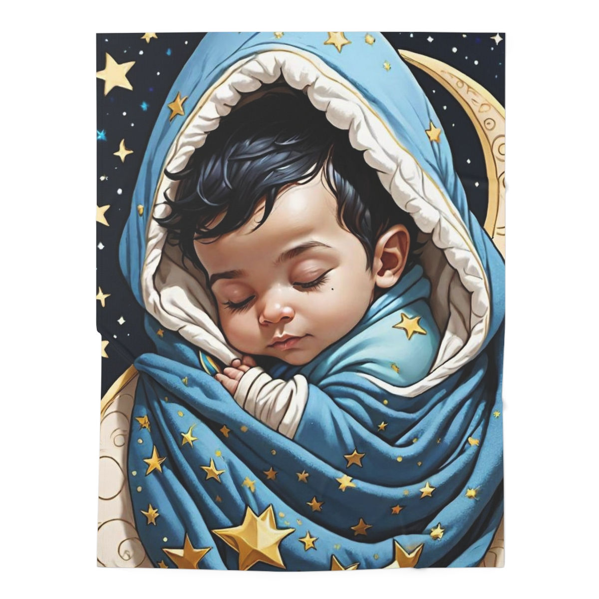 Celestial Dreamtime-Fae Baby-Blue Star Blankie-Moon Night-Baby Swaddle Blanket