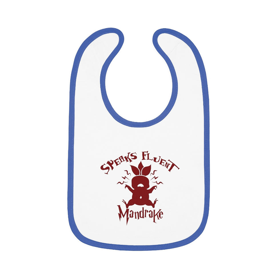 Thumbnail: Speaks Fluent Mandrake -Funny HP Quote- Baby Contrast Trim Jersey Bib