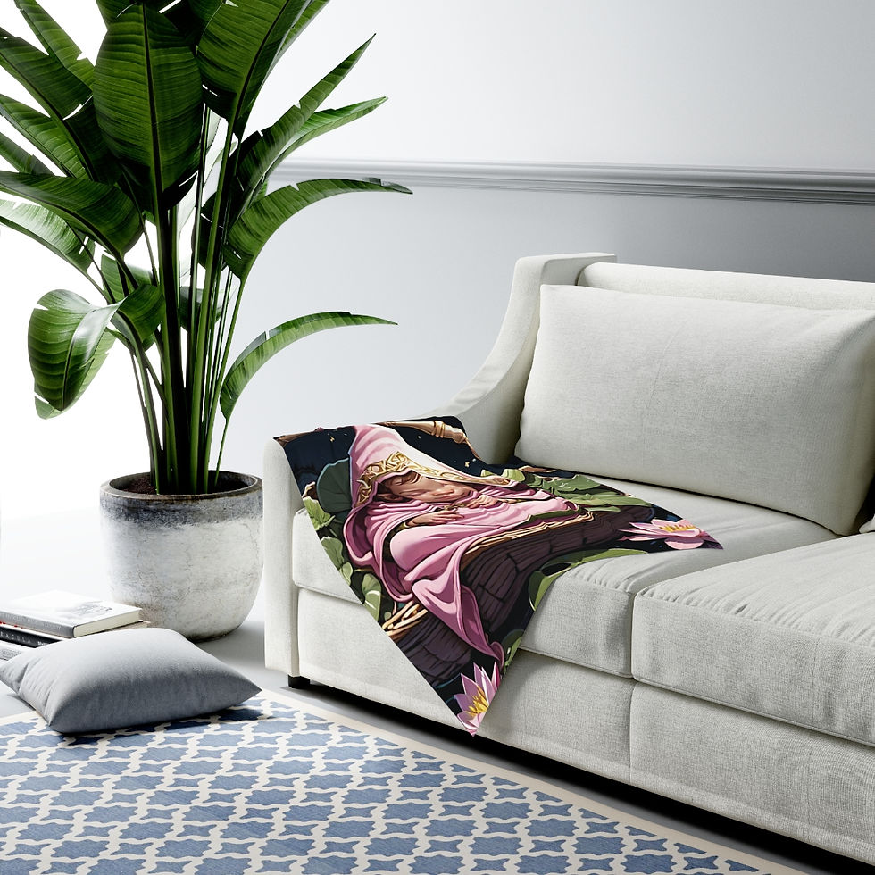 Thumbnail: Dreaming Amongst the Lilypads- Lilypads in basket-Baby Swaddle Blanket