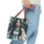 Thumbnail: Teal Monarch Faery- Butterflies on her Dress Flowers in her Hair-Tote bag