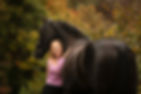 Foto van paard en eigenaar herfst