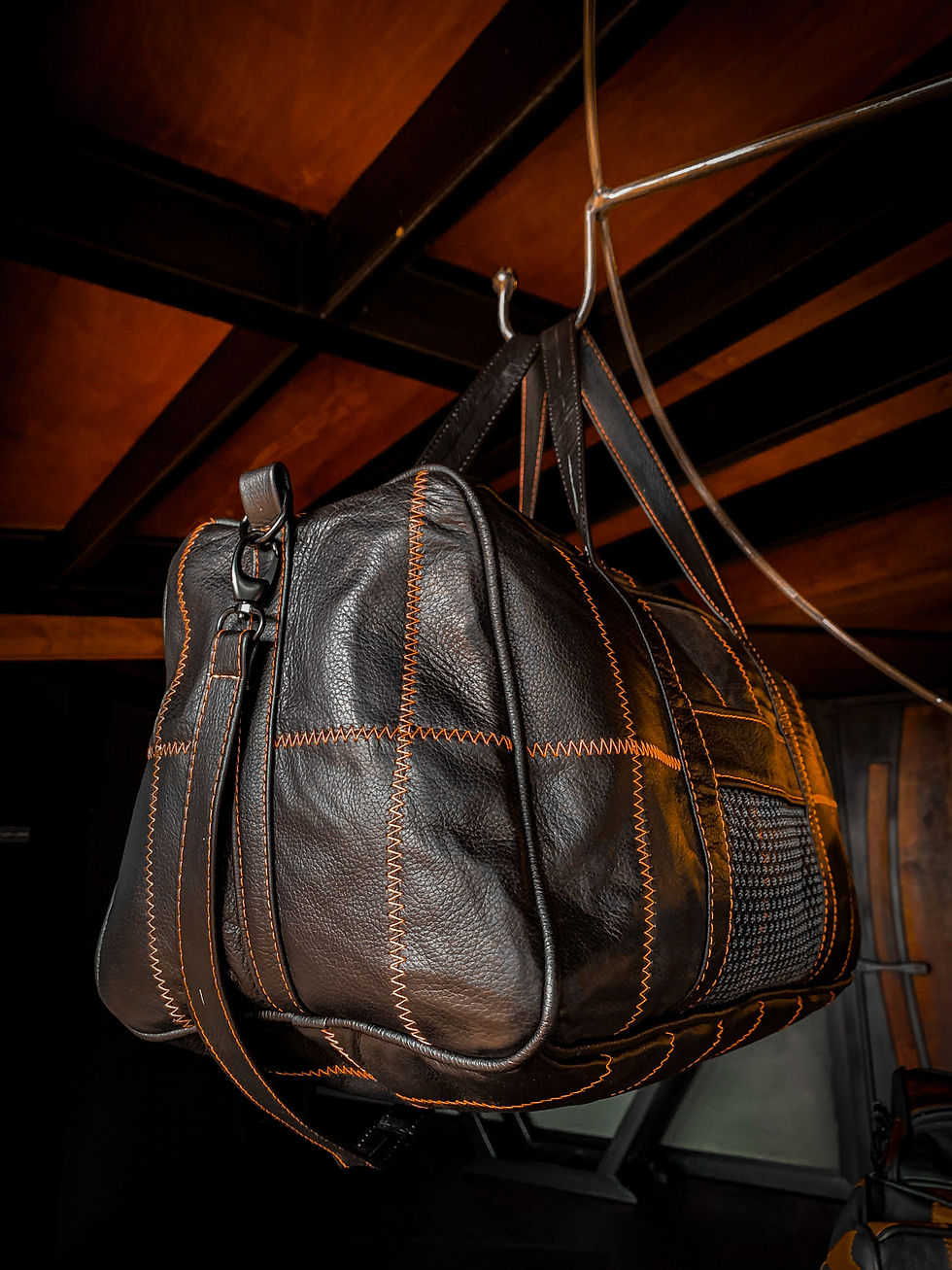 Thumbnail: leather duffel bag