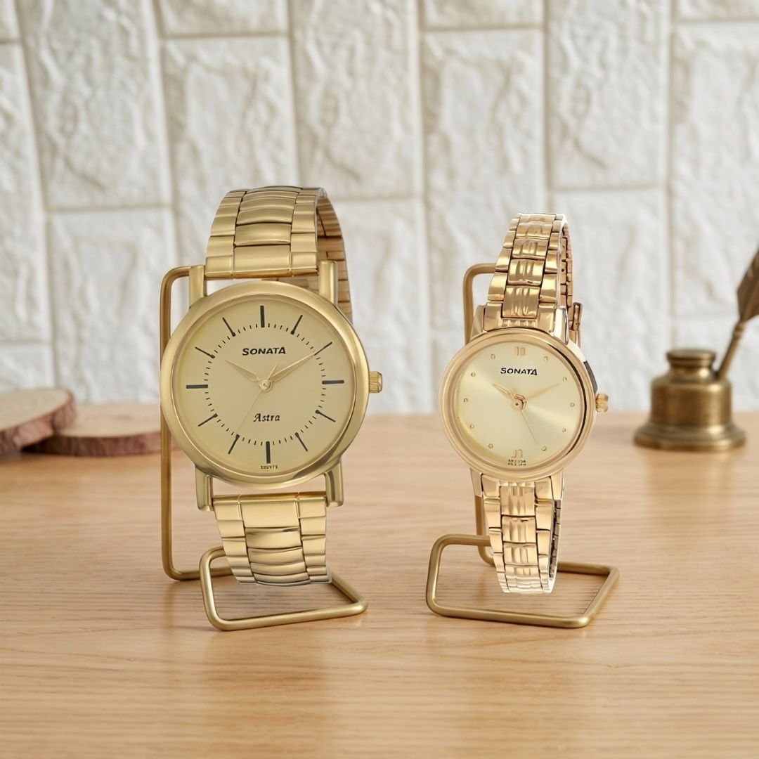 Elegant Gold Couple Watches