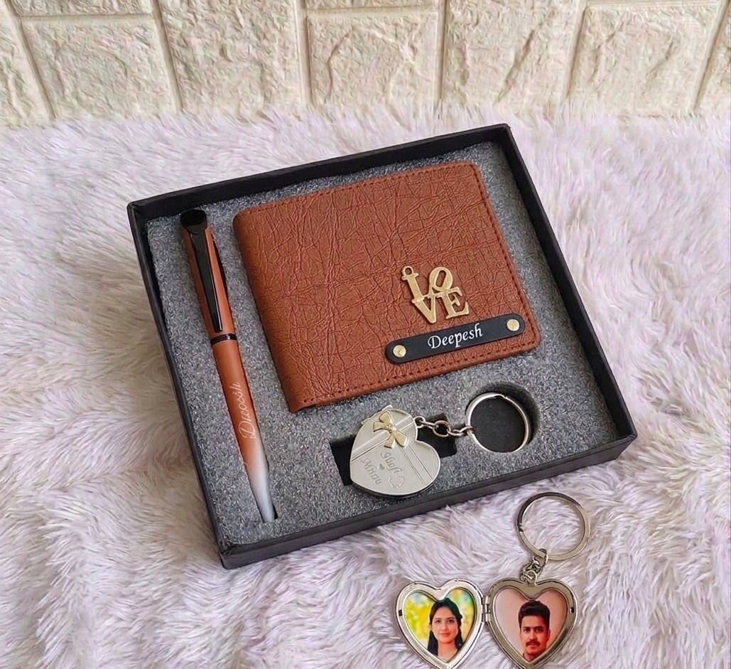 Heart metal key wallet combo