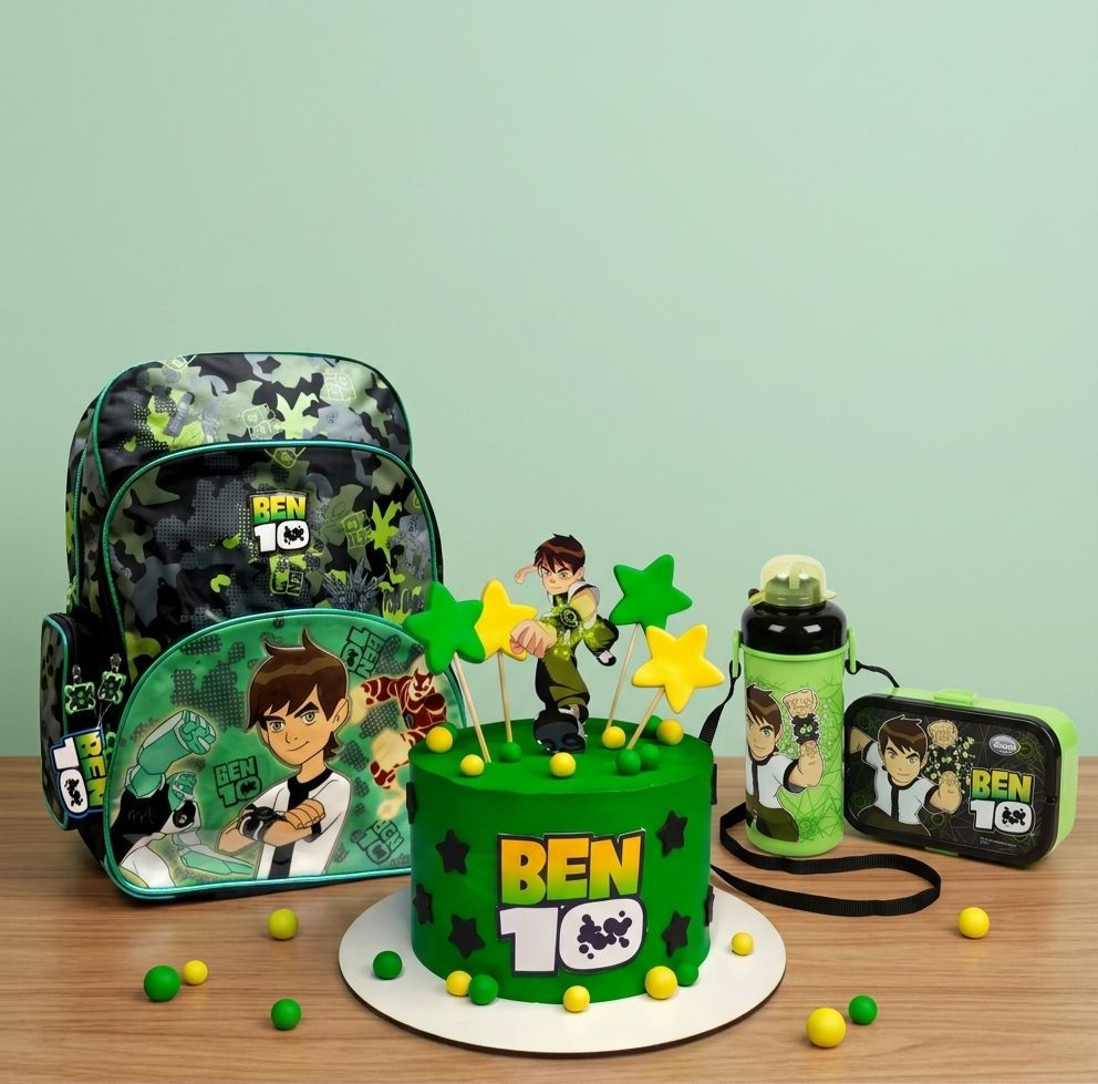 Ben 10 Cake & Backpack Combo