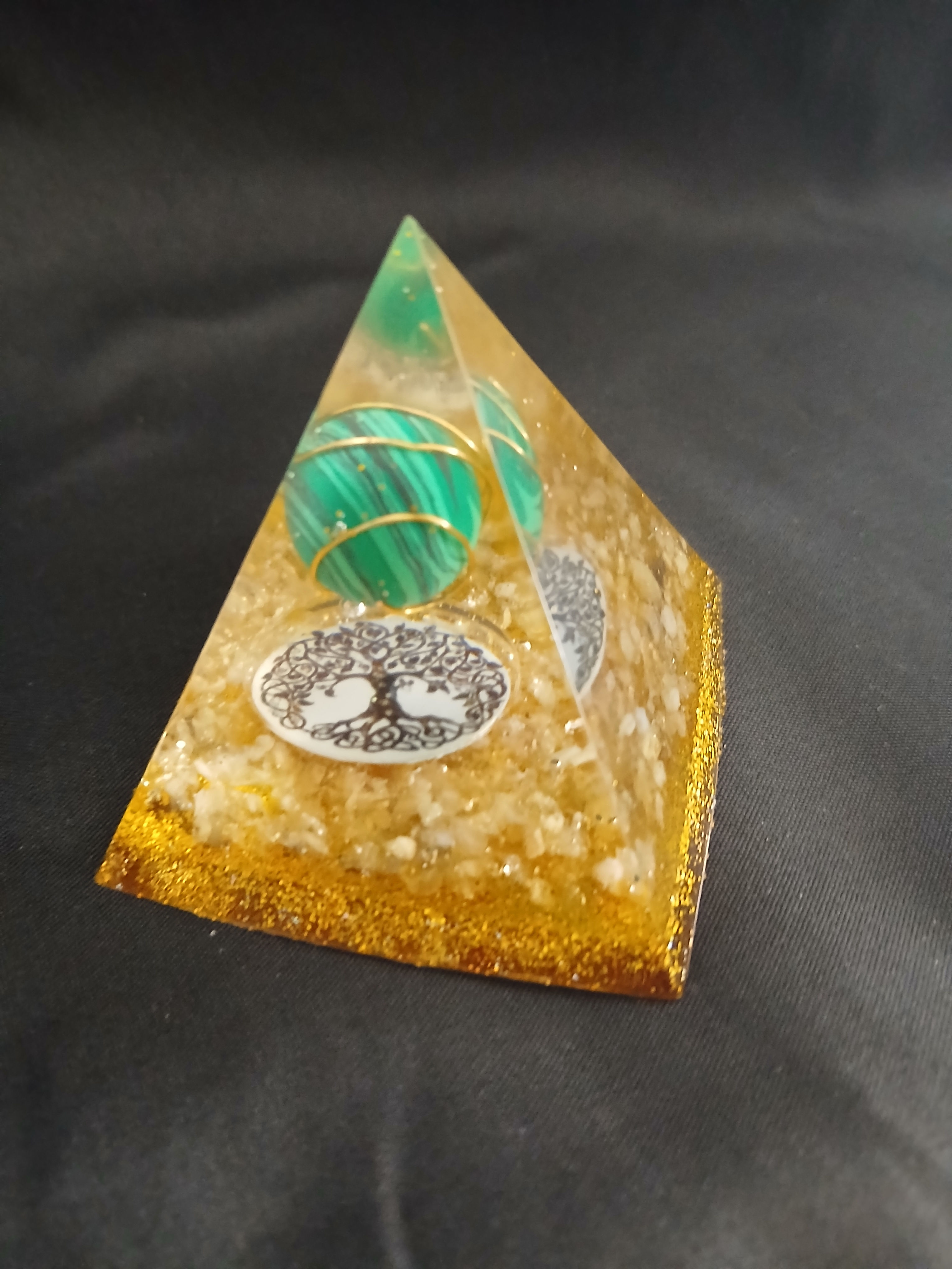 Orgonite malachite et citrine 