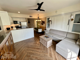 Living area of 2 bedroom suite at at Disney's Saratoga Springs
