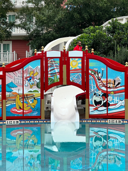 Boardwalk Pool slide 