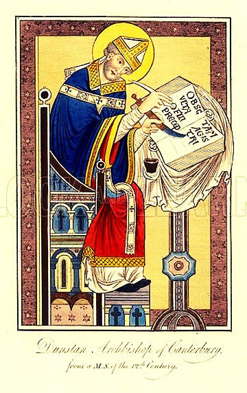 Saint Dunstan of Canterbury (909-988) Bishop of London, Worcester then Archbishop of Canterbury