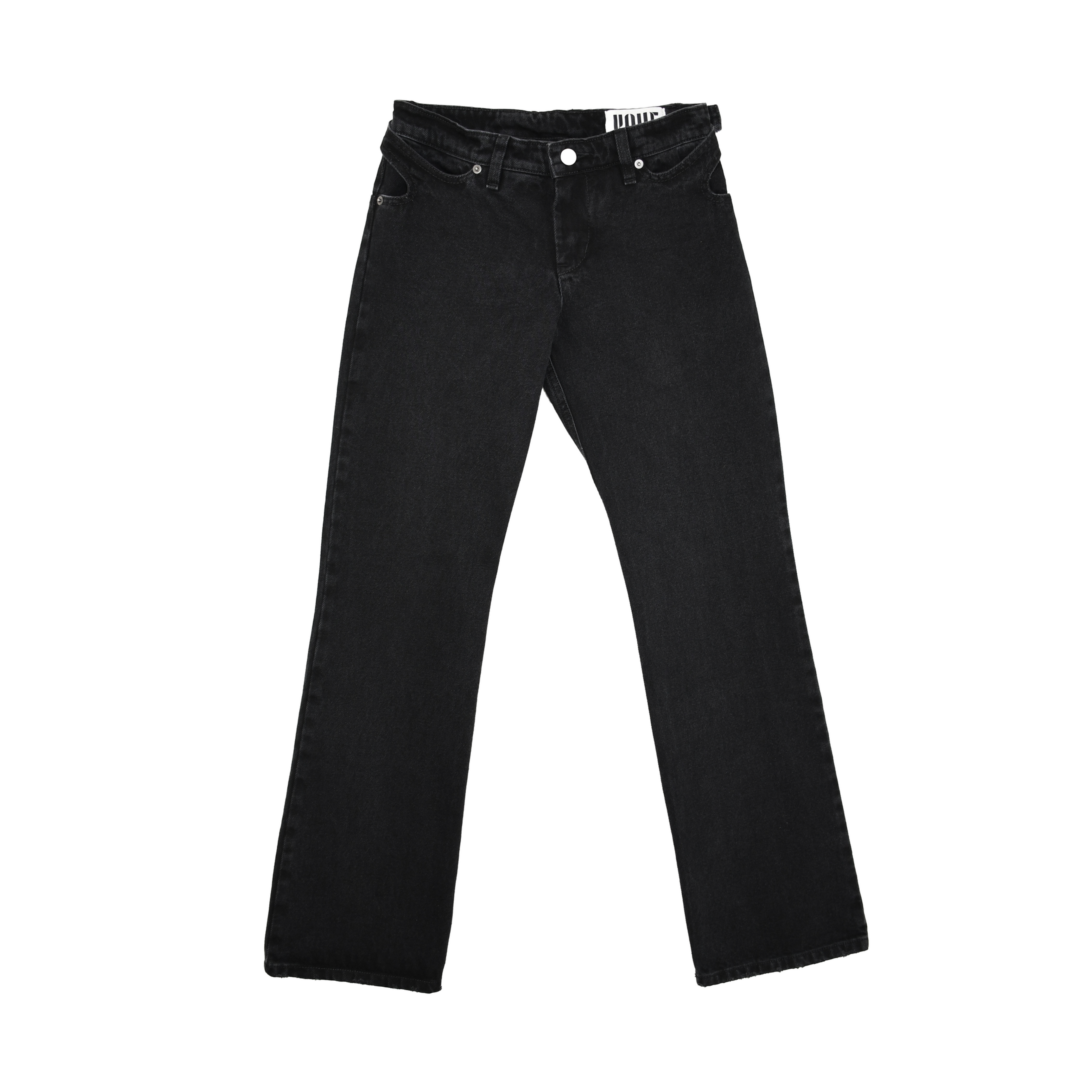 Back Buckle Bootcut Jeans - Black
