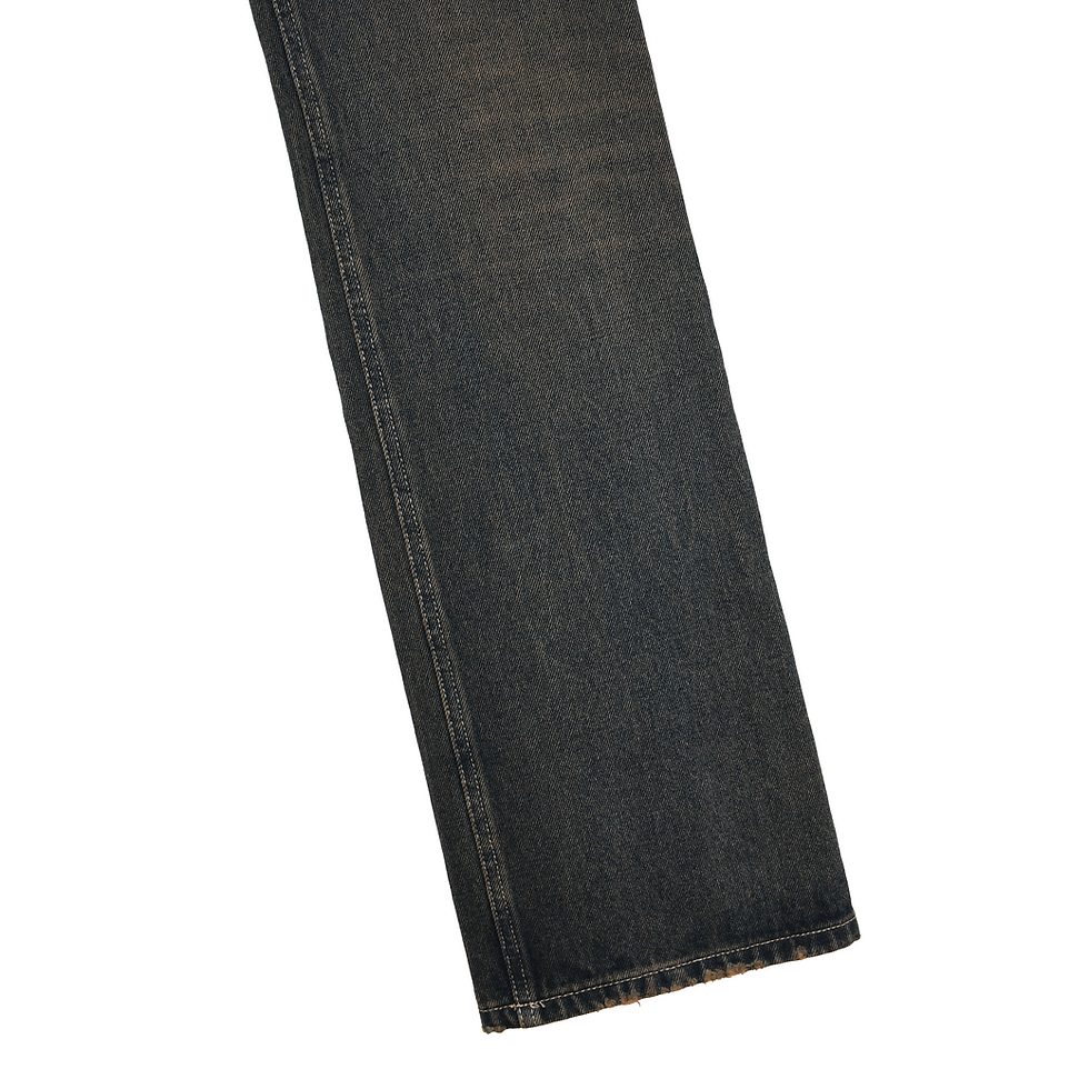 Thumbnail: Back Buckle Bootcut Jeans - Indigo