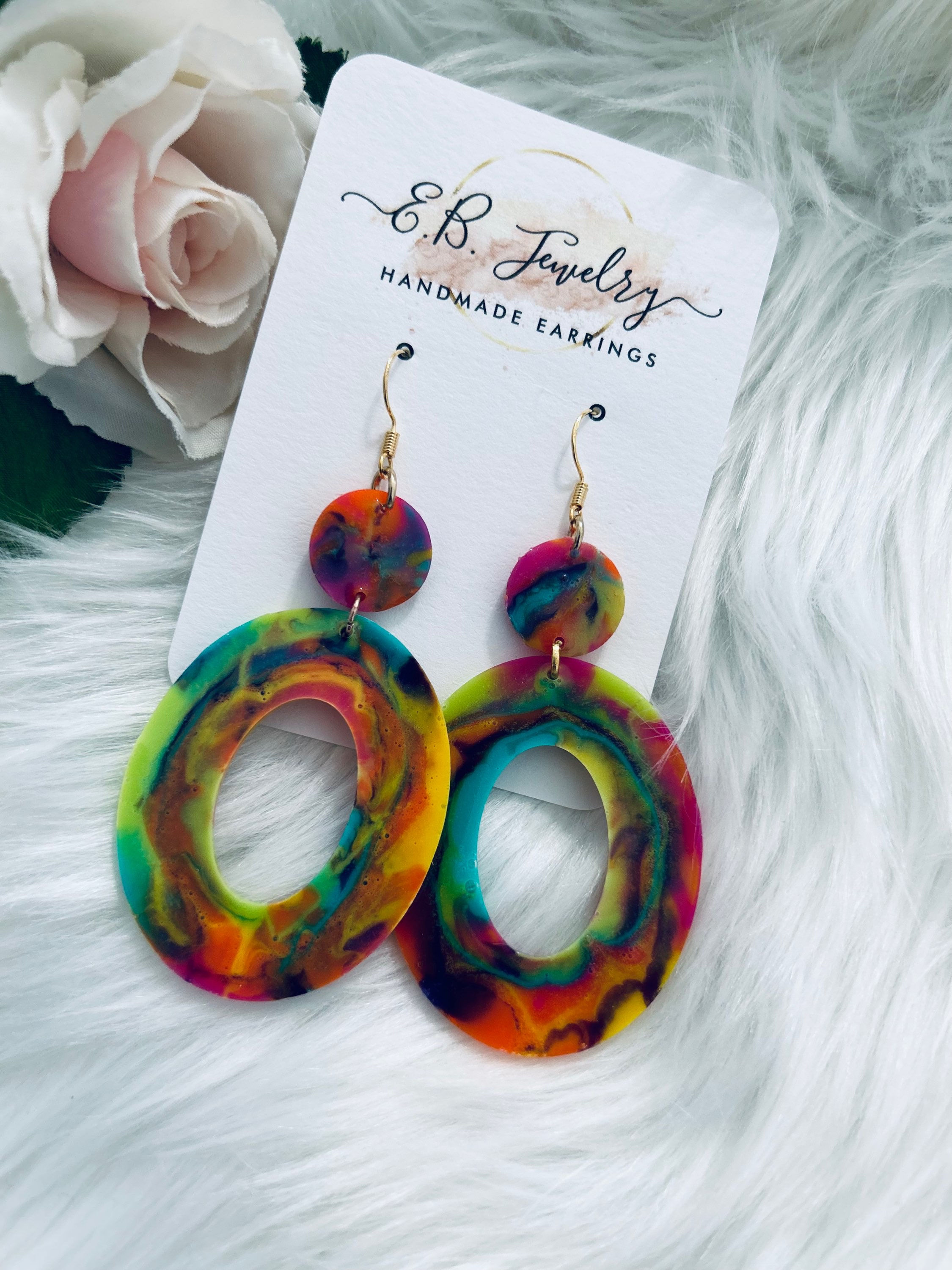 Summer ‘23 -oval colorful earrinsg