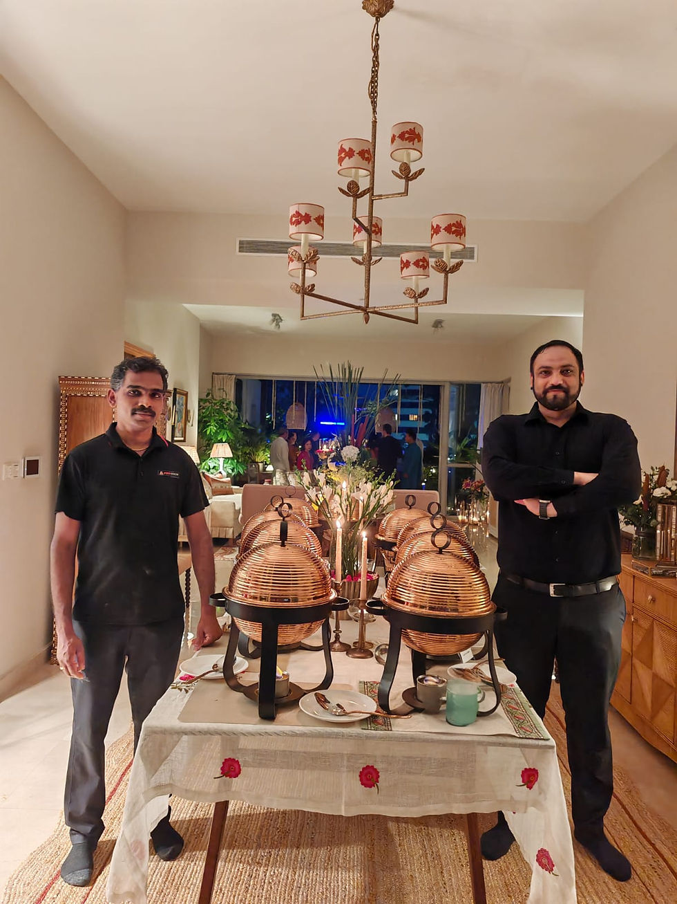 Professional catering staff by Copper Chimney – delivering personalised service and flawless setups for events and festive catering in Singapore