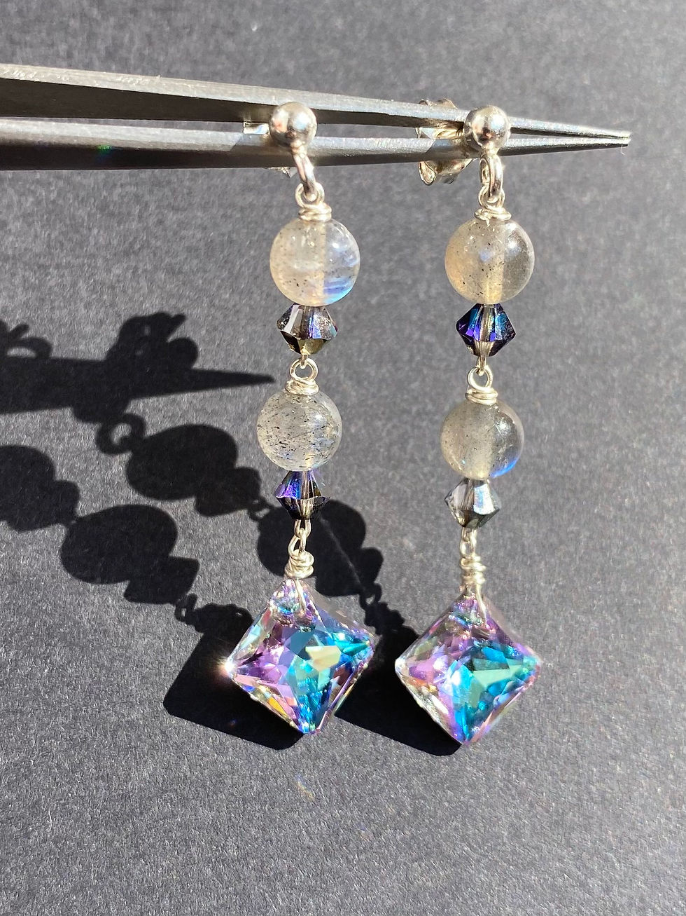 Miniature : Boucles d'oreilles Princesse Vitrail