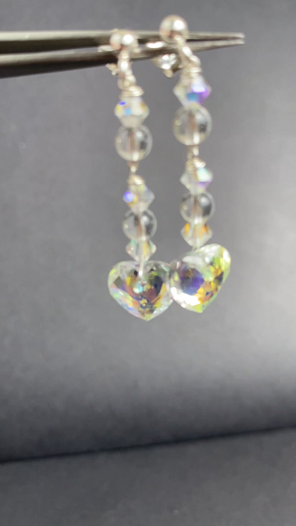 Miniature : Boucles d'oreilles Coeur Cristal