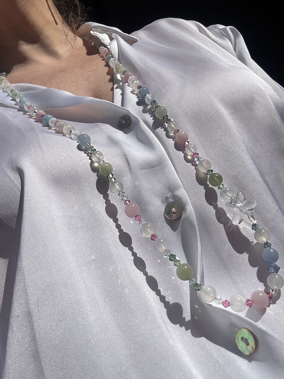Miniature : Collier sautoir Pierre de Lune et Beryl 