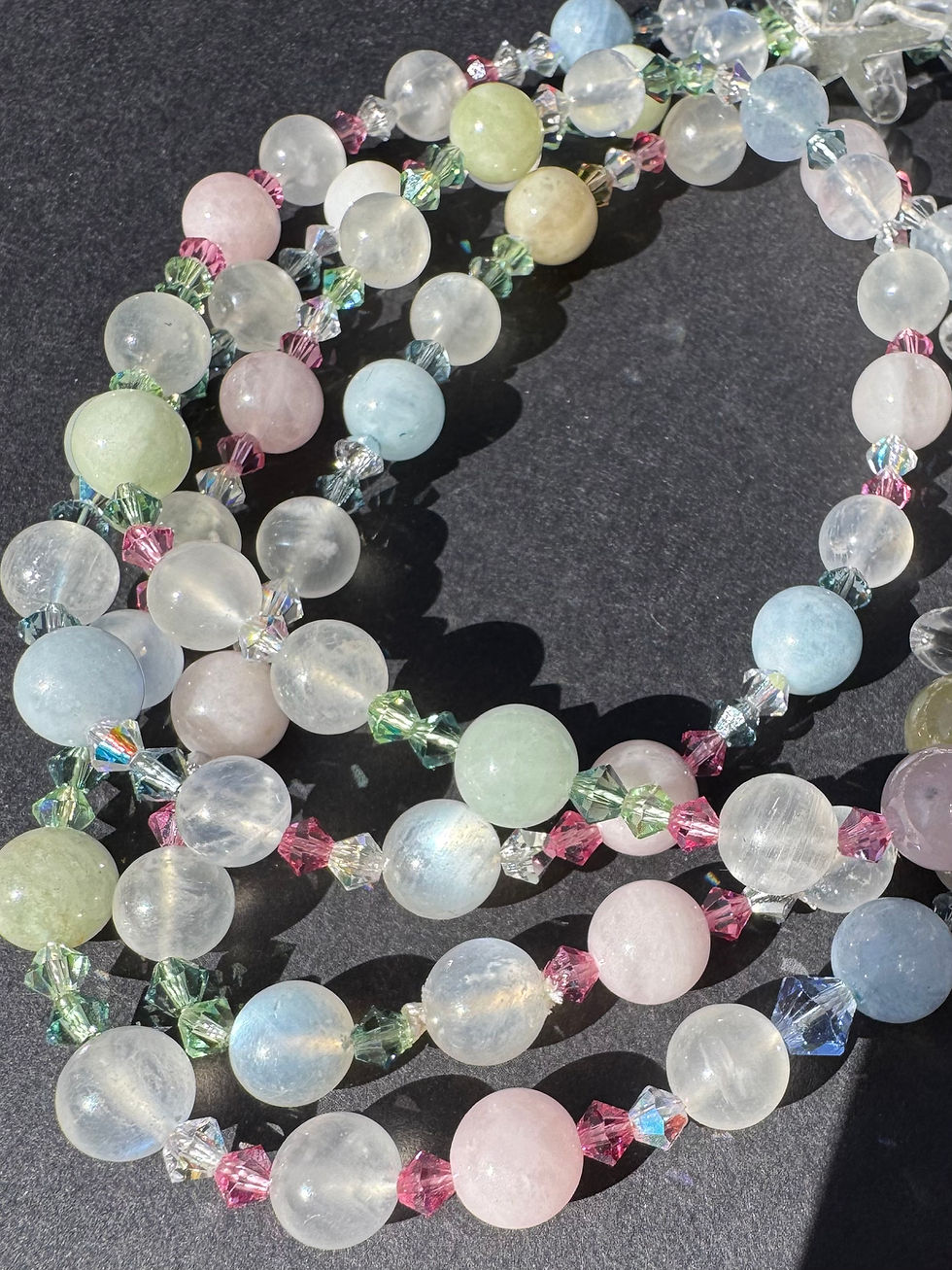 Miniature : Collier sautoir Pierre de Lune et Beryl 