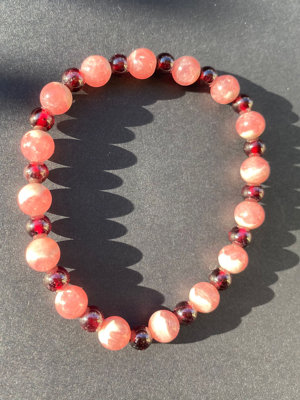 Miniature : Bracelet Rhodochrosite et Grenat