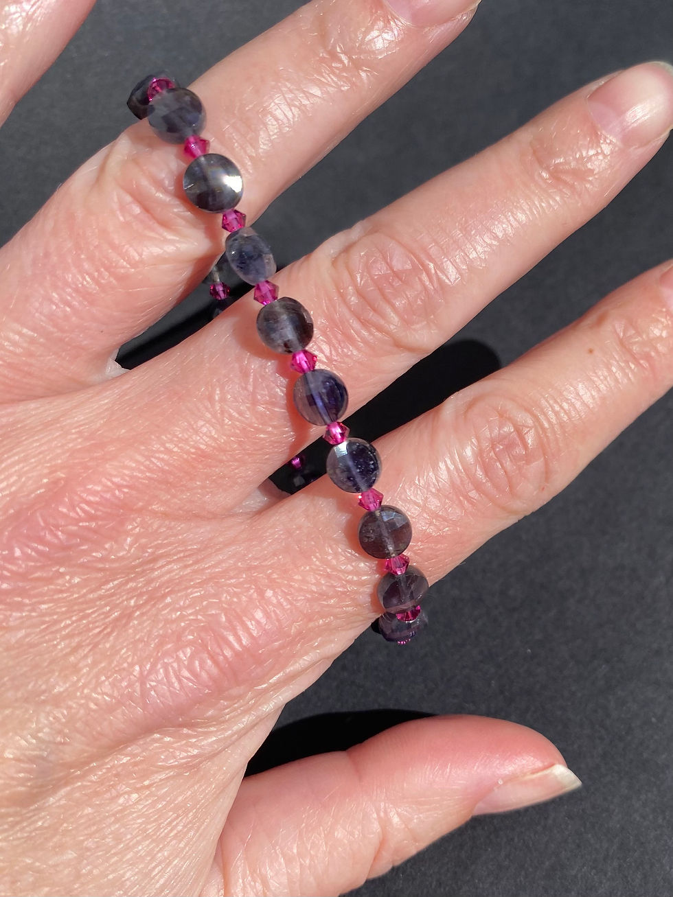 Miniature : Bracelet iolite et Swarovski
