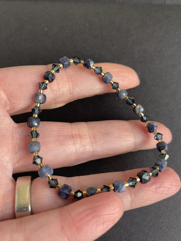 Miniature : Bracelet Saphir, Svarowski, et or