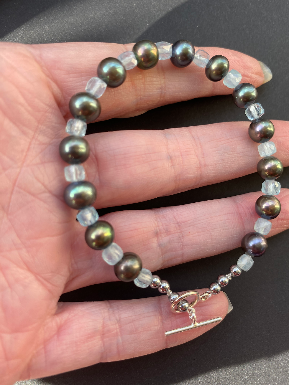 Miniature : Bracelet Perle et Aigue Marine