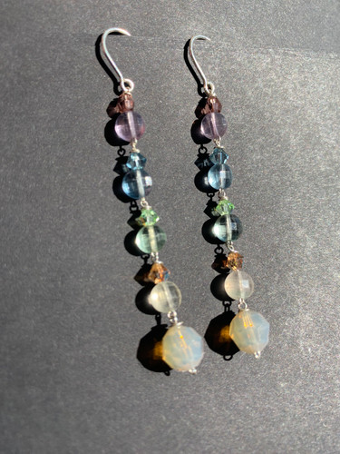 Boucles D'oreilles Argent Perles Fluorite Et Péridot ROSEMIMOSA - Dormeuses, Neuves Avec étiquettes