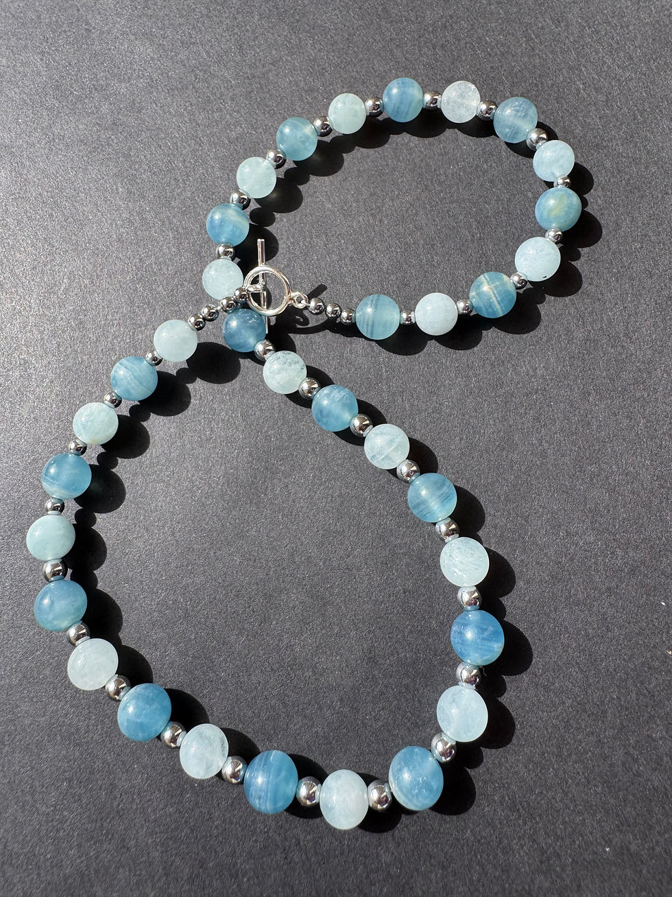Miniature : Collier Aigue Marine et Aragonite