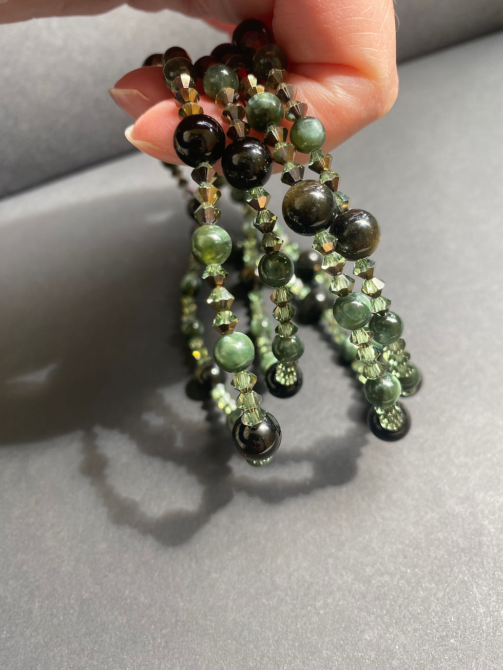 Miniature : Collier Sautoir Vert sombre