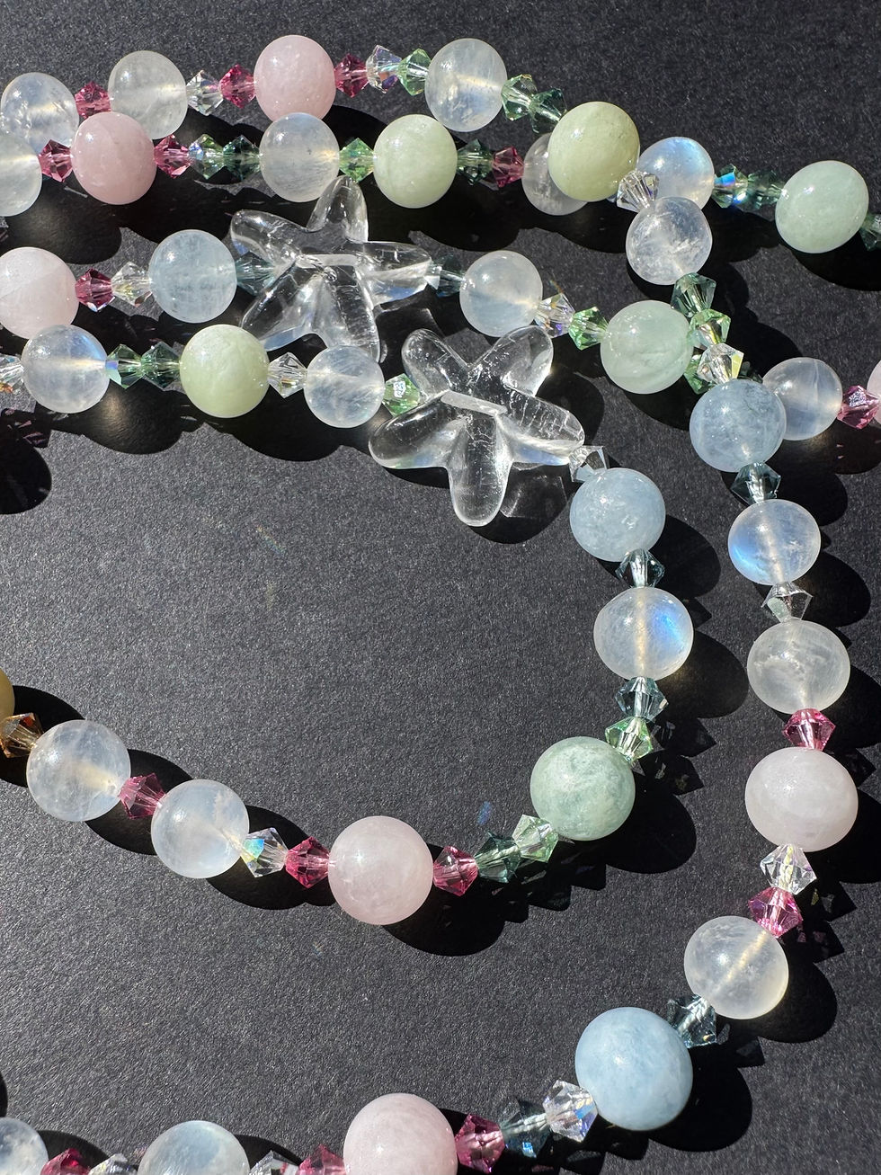 Miniature : Collier sautoir Pierre de Lune et Beryl 