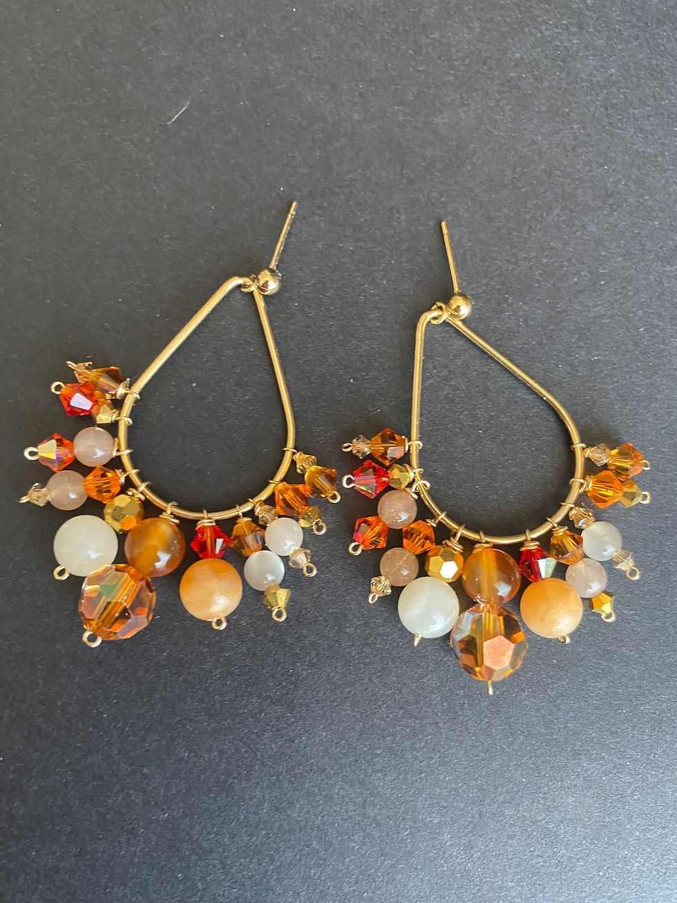 Miniature : Boucles d'oreilles or Lune de Feu