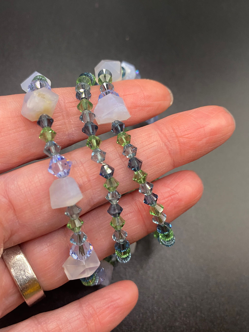 Miniature : Collier Pierre de Lune et Swarovski