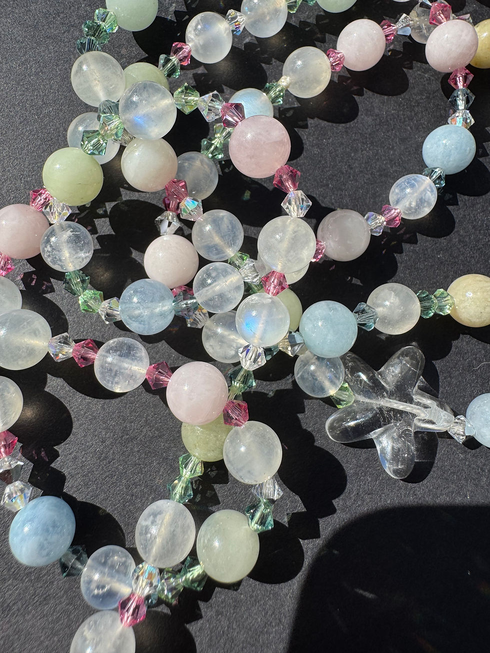 Miniature : Collier sautoir Pierre de Lune et Beryl 