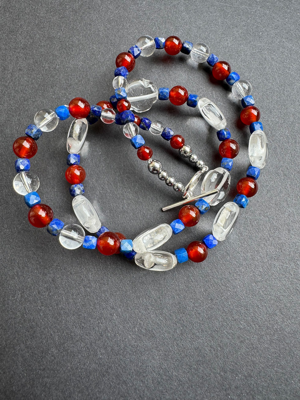 Miniature : Collier Cristal Lapis et Cornaline  