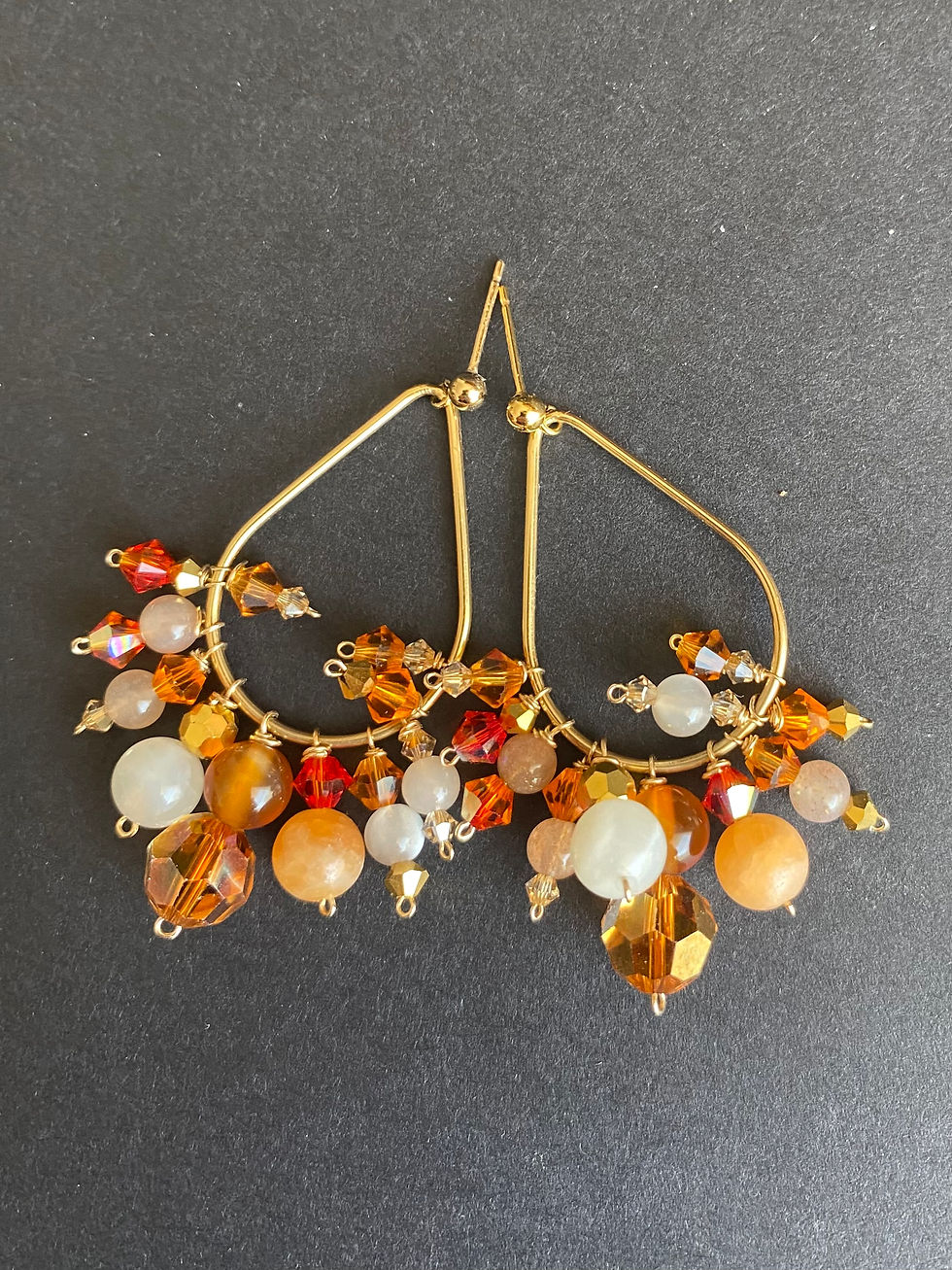 Miniature : Boucles d'oreilles or Lune de Feu