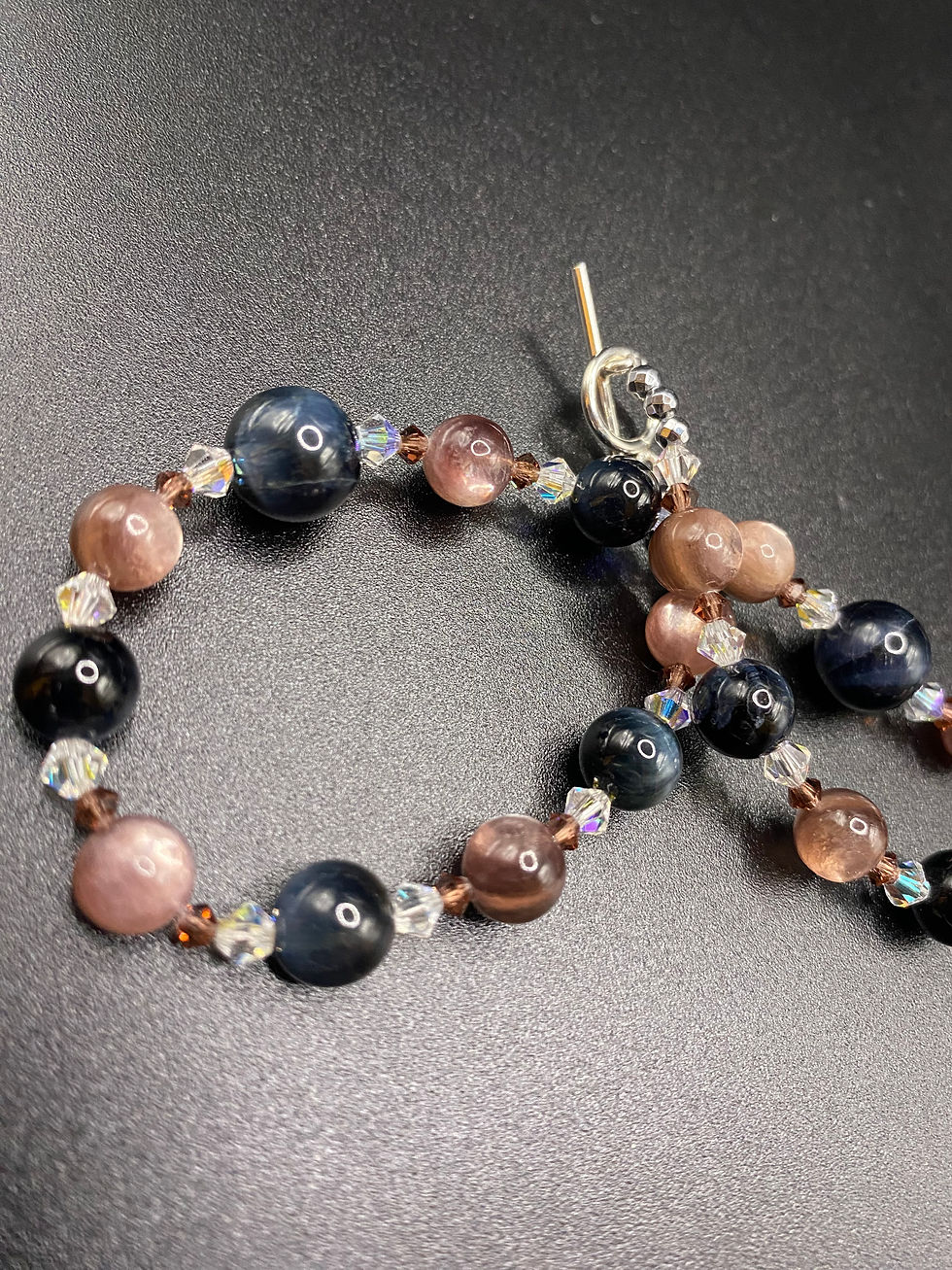 Miniature : Collier Faucon et Lépidolite Mika rose