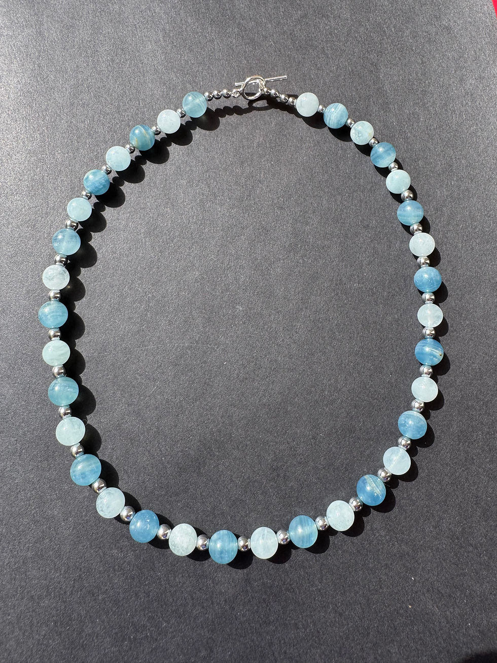 Miniature : Collier Aigue Marine et Aragonite