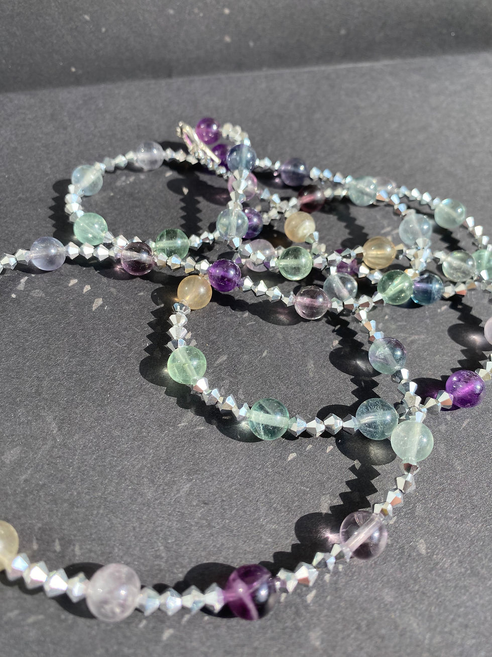 Miniature : Collier Sautoir Fluorites Multicolores