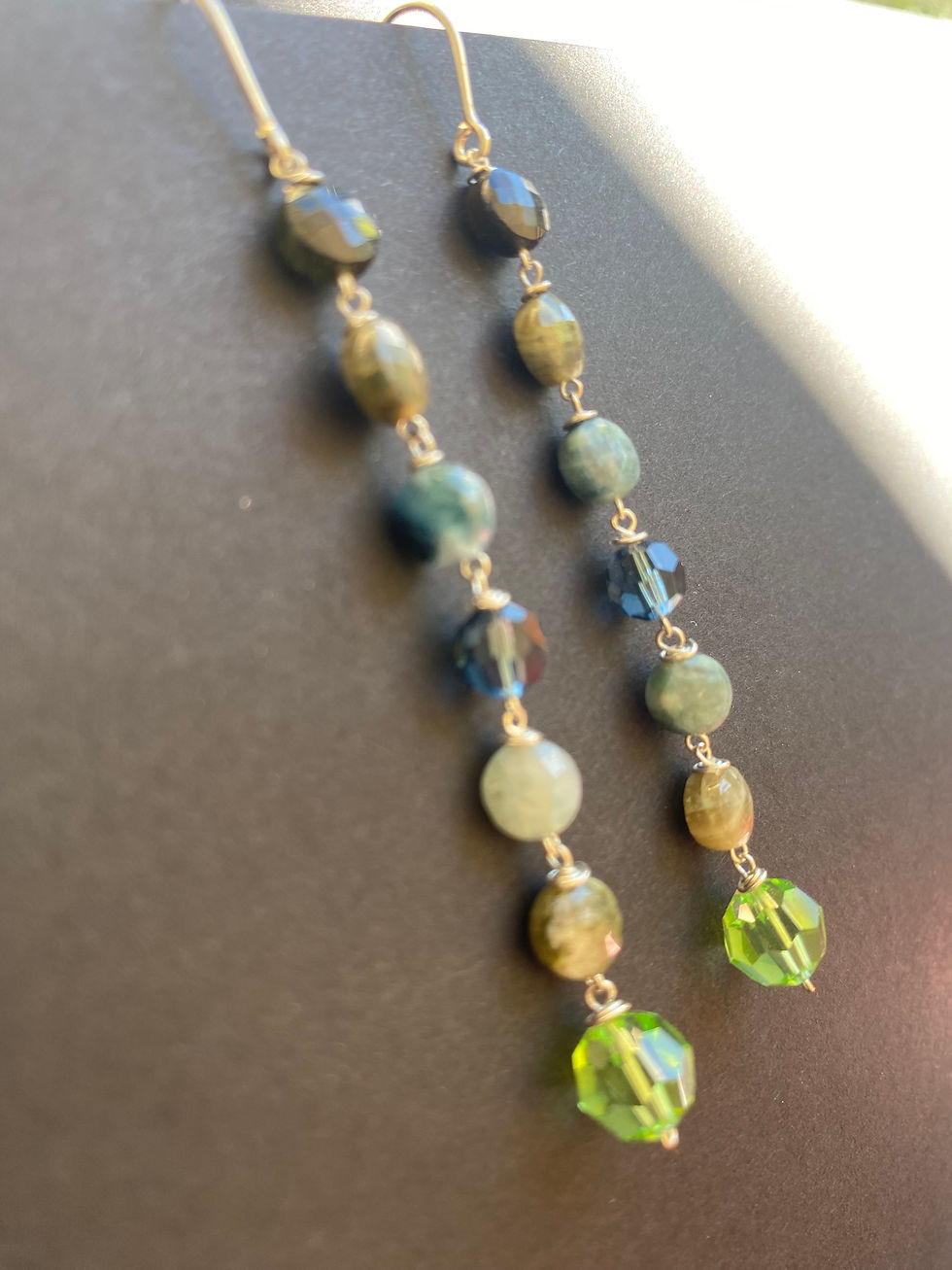 Miniature : Boucles d'oreilles Tourmaline Verte
