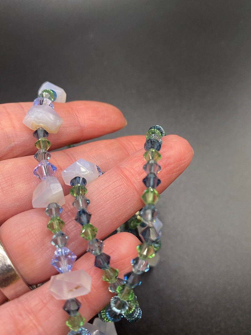 Miniature : Collier Pierre de Lune et Swarovski