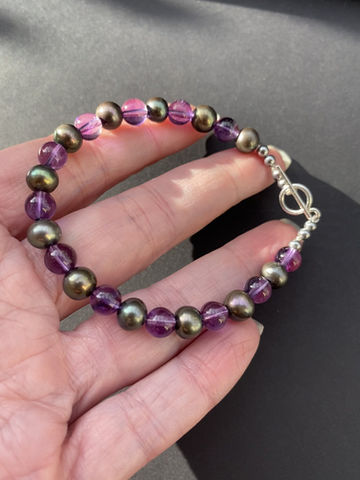 Miniature : Bracelet Améthyste et Perle