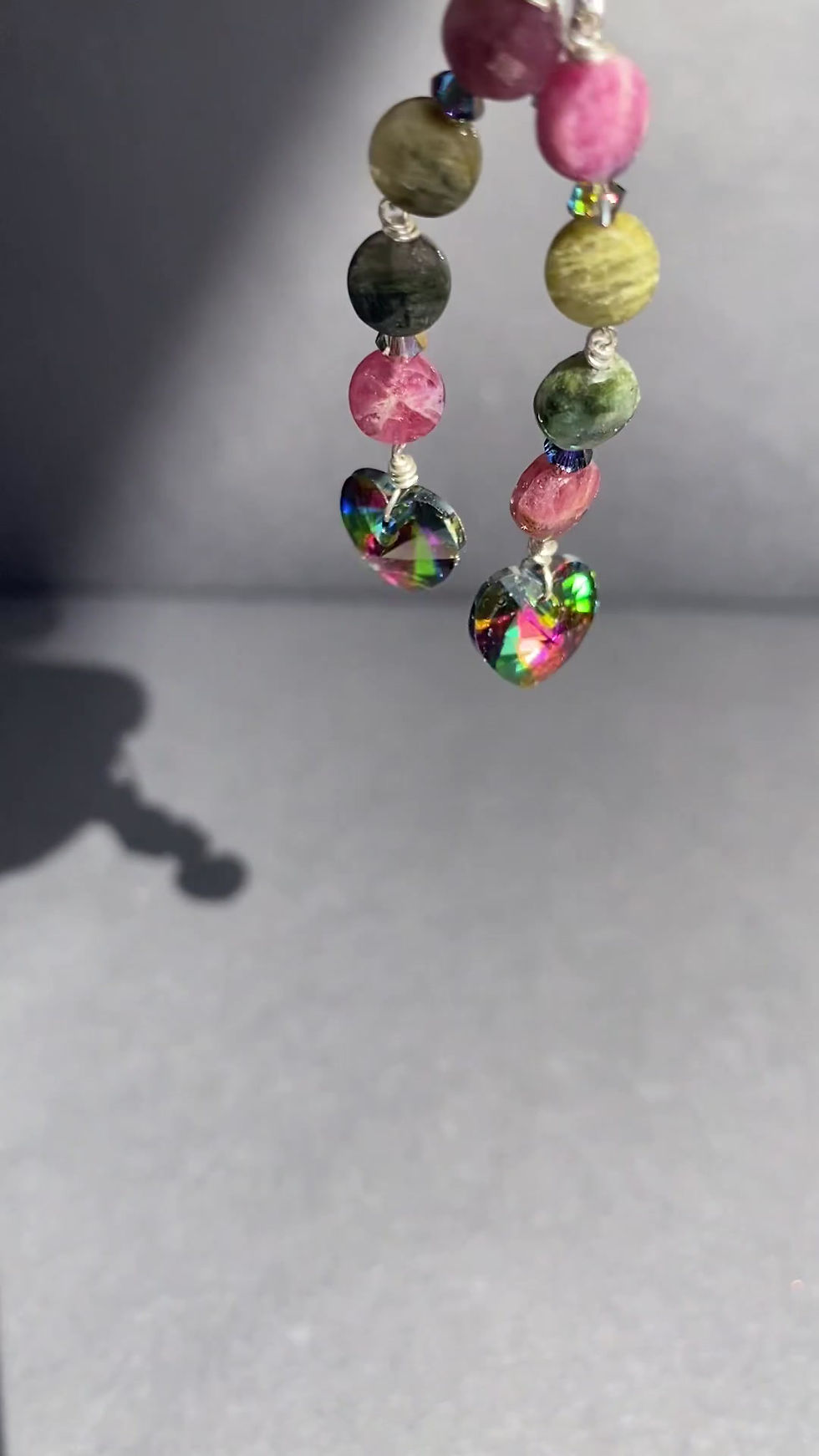Miniature : Boucles d'oreilles Tourmaline Coeur vert