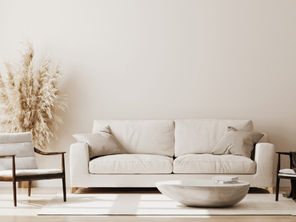 Cozy beige living room with warm neutral paint color creating a comfortable Arizona home interior