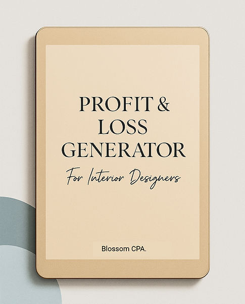 Profit & Loss Generator For Interior Designers