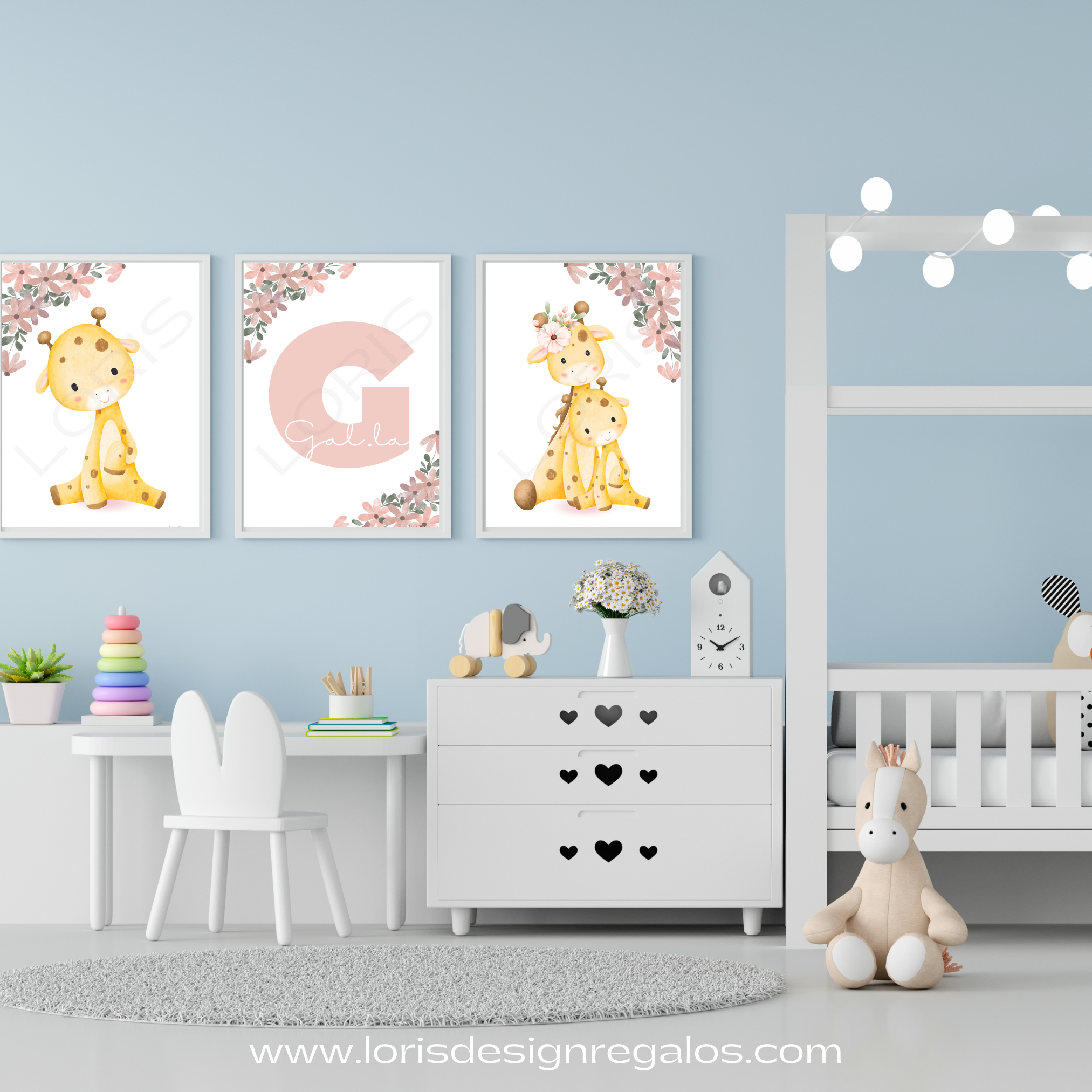 Conjunto de 3 jirafas + inicial